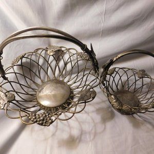 Godinger Silver Plated Metal Fruit Vegetable Bowls Set Two Piece